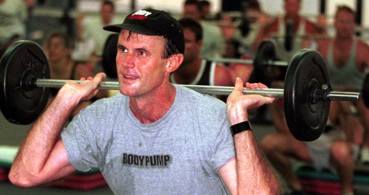 Phillip Mills 
				doing Bodypump